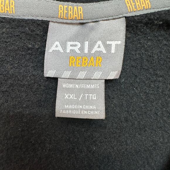 Ariat Rebar Skill Set 1/2 Zip Hoodie Womens 2XL Soft Cotton Black Pullover Soft - Picture 4 of 11